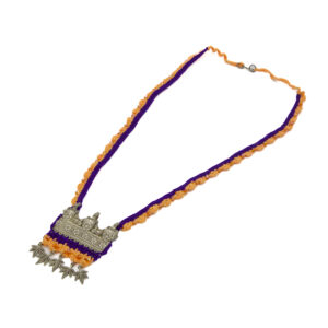 Purple-Orange Crochet Beads Necklace Set Handmade - Image 5