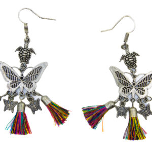 Multicolor Crochet Necklace Set with Butterfly Motif Handmade - Image 3