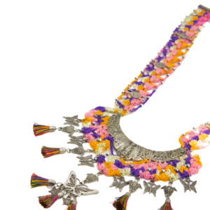 Multicolor Crochet Necklace Set with Butterfly Motif Handmade - Image 2