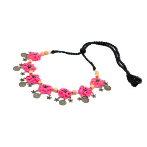 Pink Floral Crochet Necklace Set Handmade - Image 5