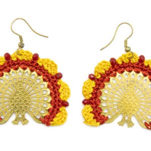 Tropical Sunset Peacock – Handmade - Image 1