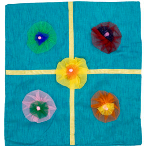 Four Flower Panels Handmade Cushion Cover - Image 1