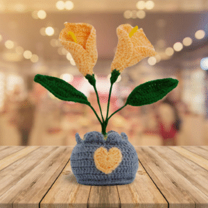 Crochet Golden Trumpet Duo Handmade - Image 2