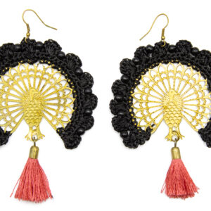 Coral Tassel Sunset – Handmade - Image 1