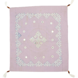 Lilac Lotus Dot Sujni Handmade Cushion Cover - Image 1